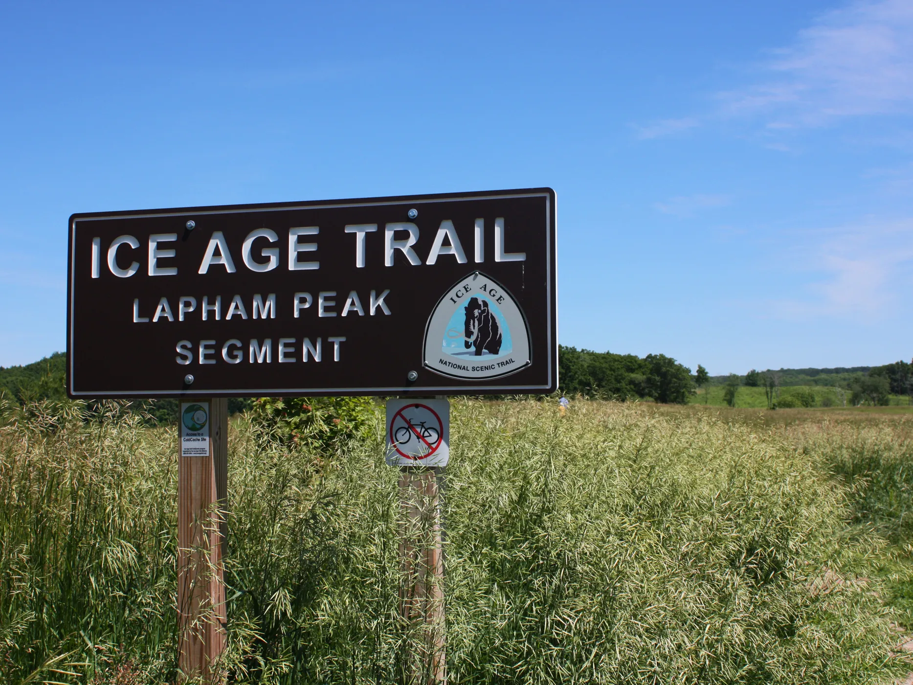 Ice Age Trail sign at Lapham Peak