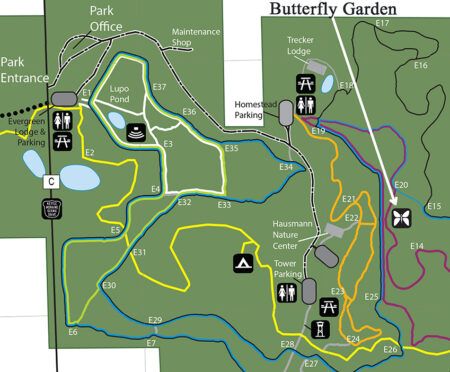 Trail map of Lapham Peak